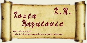 Kosta Mazulović vizit kartica